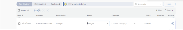 CATEGORIZE TRANSACTIONS (2) ARBO HELP