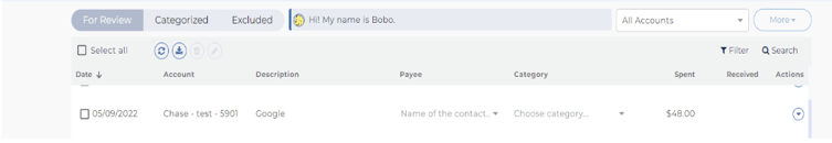 CATEGORIZE TRANSACTIONS ARBO HELP